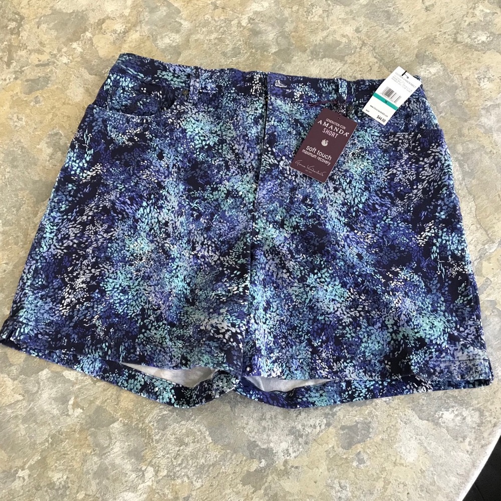 Gloria Vanderbilt Shorts, Blue Speckled, 16, NWT - Picture 1 of 11